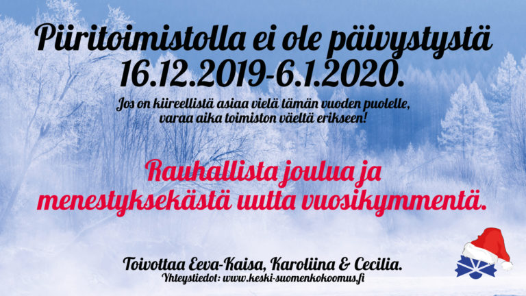 Rauhallista joulua ja menestyksekästä uutta vuosikymmentä