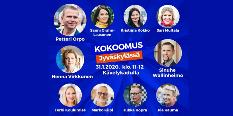 Kokoomus kiertää: eduskuntaryhmä Jyväskylässä pe 31.1.