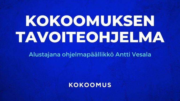 Kokoomuksen tavoiteohjelma -tilaisuus