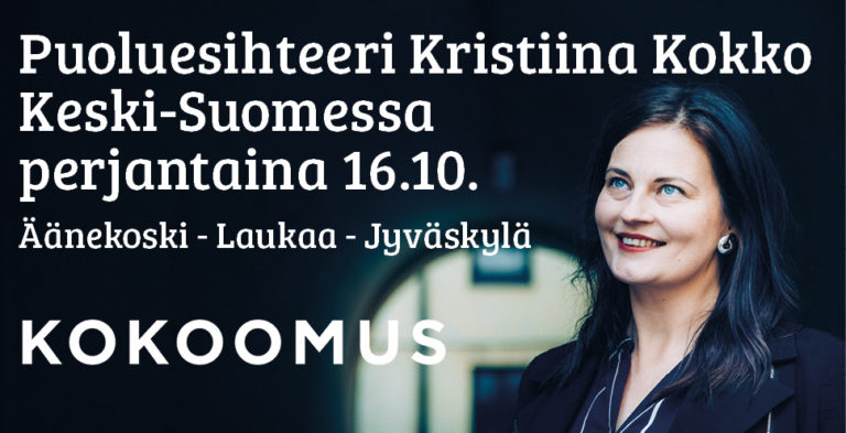 Puoluesihteeri Kristiina Kokko Äänekoskella, Laukaassa ja Jyväskylässä