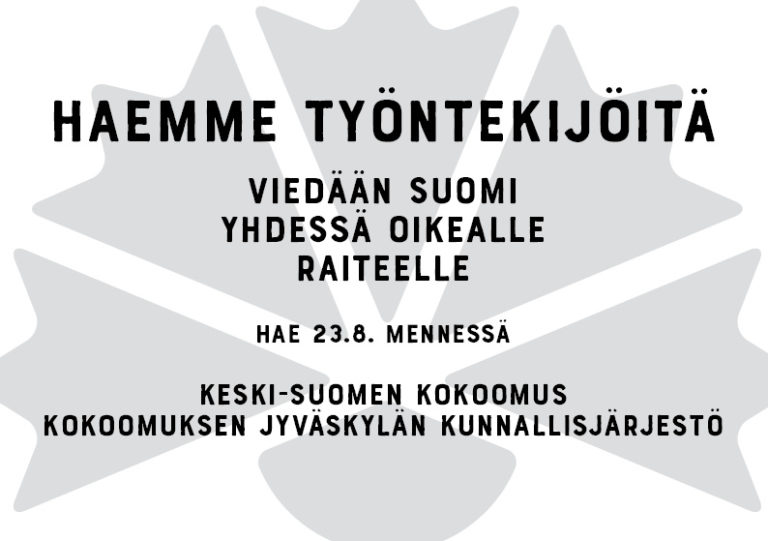 Kokoomus hakee työntekiijöitä